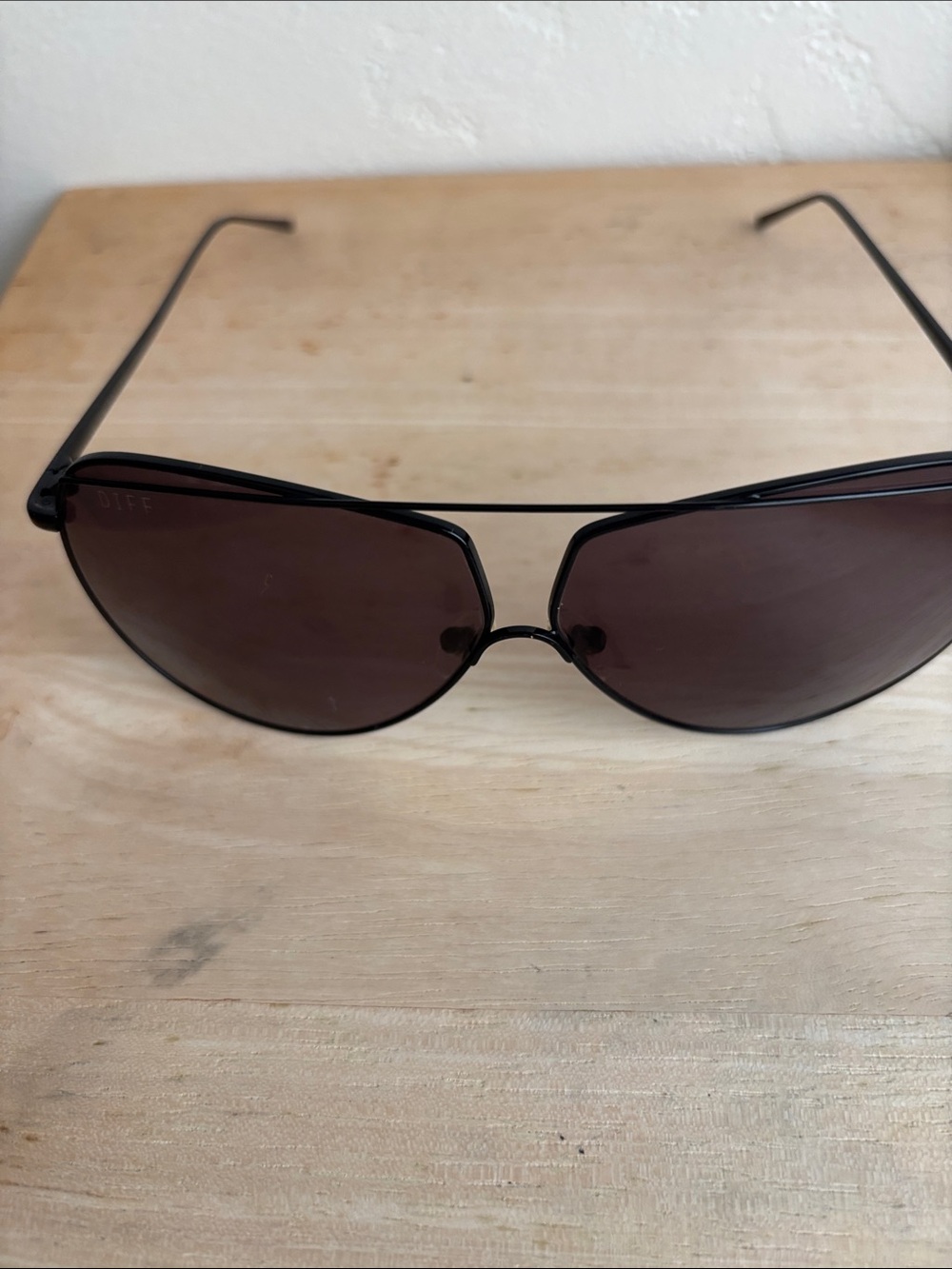Diff Maeve Aviators black/gray sunglasses